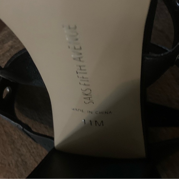 Saks Fifth Avenue Black Gladiator Heels - Size 11M - Picture 9 of 9